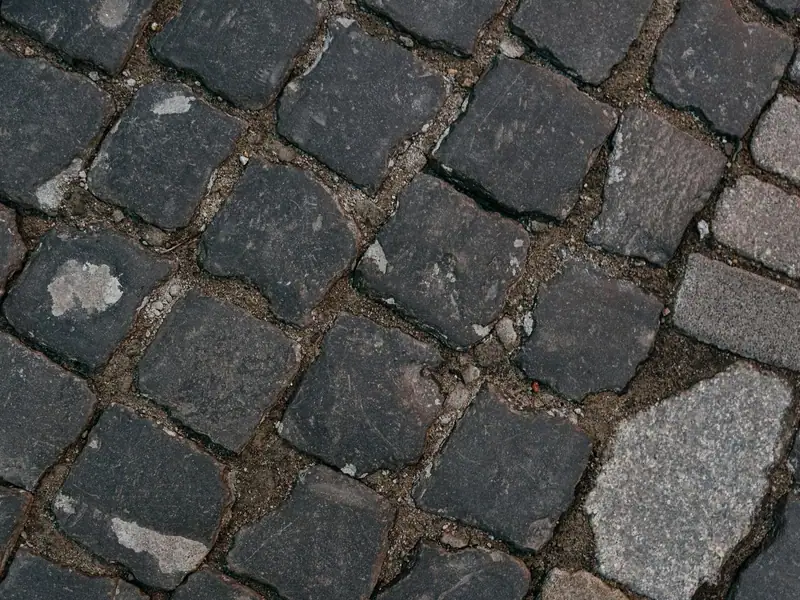 Chodnik z kostki brukowej, zbliżenie